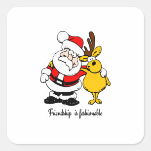 vriendschap is modieus vierkante sticker