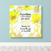 Vriendschap is net als je ouders plassen canvas afdruk (Insitu (Houten vloer))