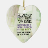 Vriendschap is net als je ouders plassen keramisch ornament (Rechts)