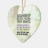 Vriendschap is net als je ouders plassen keramisch ornament (Links)