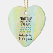 Vriendschap is net als je ouders plassen keramisch ornament (Links)