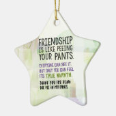 Vriendschap is net als je ouders plassen keramisch ornament (Links)
