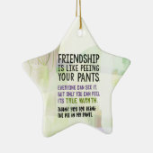 Vriendschap is net als je ouders plassen keramisch ornament (Rechts)