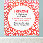 Vriendschap is net als je Valentijn Fun pingelen Canvas Afdruk (Insitu (Houten vloer))