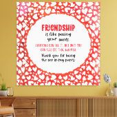 Vriendschap is net als je Valentijn Fun pingelen Canvas Afdruk (Insitu (Woonkamer))