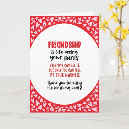 Vriendschap is net als je Valentijn Fun pingelen Kaart (Gele Bloem)