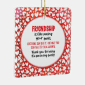 Vriendschap is net als je Valentijn Fun pingelen Keramisch Ornament (Rechts)