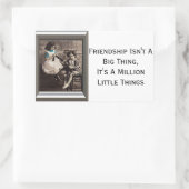 Vriendschap is niet zo belangrijk rechthoekige sticker (Tas)