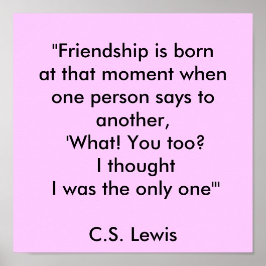 "Vriendschap is vervelen op dat moment, als er een Poster (Voorkant)