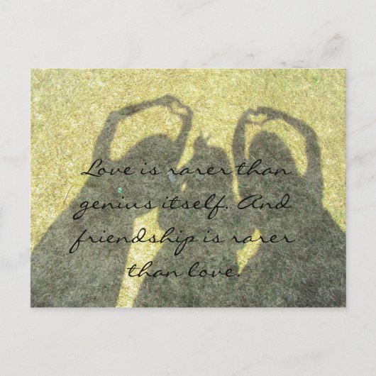 Vriendschap is zeldzaam dan Liefde Briefkaart (Voorkant)