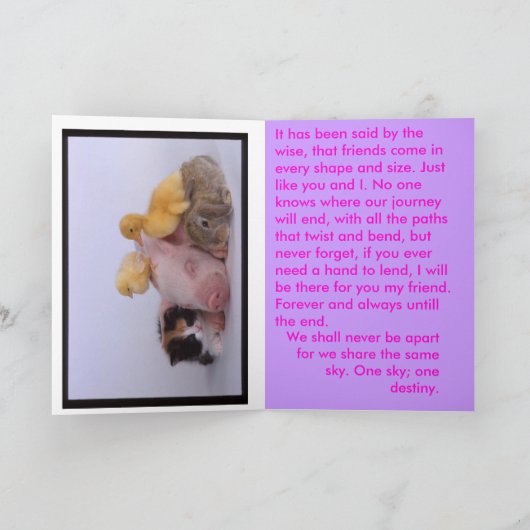 vriendschap kaart (Binnen)