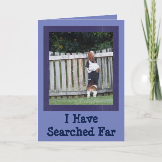 Vriendschap Kaart met het zoeken naar Basset Hound (Voorkant)