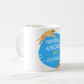 Vriendschap kent geen afstand koffiemok (Voorkant links)