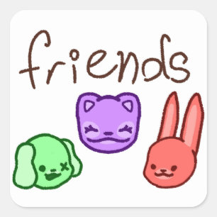 Vriendschap Kleurrijke Dierenvrienden Sticker