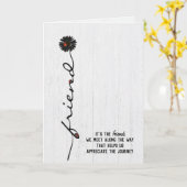 Vriendschap Lady bugs op Black Daisy Kaart (Gele Bloem)