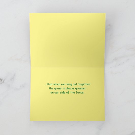 Vriendschap, landschap, boerderij scène, grappig,  kaart (Binnen)