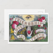  vriendschap, liefde en waarheid briefkaart (Voorkant / Achterkant)
