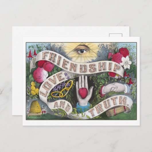 vriendschap, liefde en waarheid briefkaart (Voorkant / Achterkant)