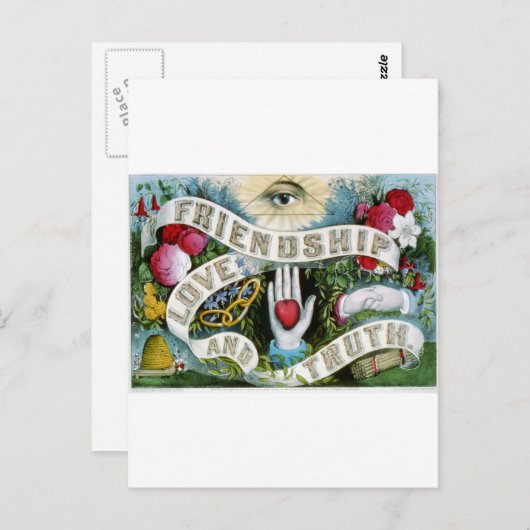 Vriendschap, liefde en waarheid briefkaart (Voorkant / Achterkant)