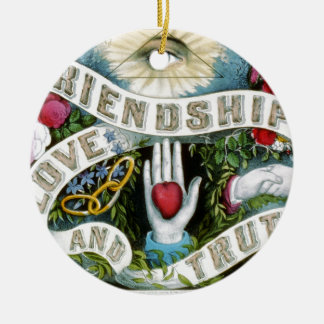 Vriendschap, liefde en waarheid keramisch ornament
