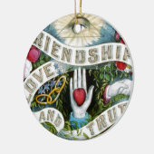 Vriendschap, liefde en waarheid keramisch ornament (Links)
