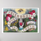  vriendschap, liefde en waarheid poster (Voorkant)