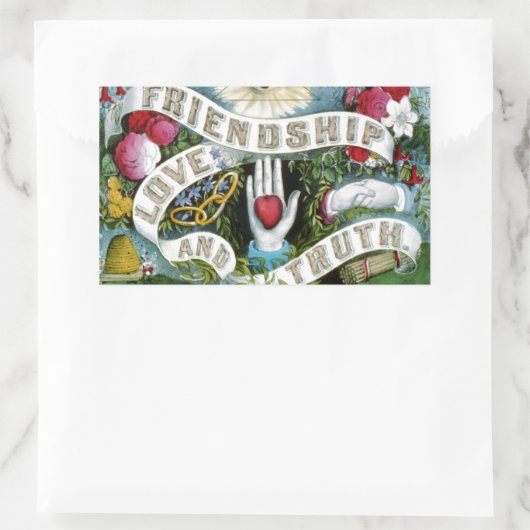 Vriendschap, Liefde en Waarheid Rechthoekige Sticker (Tas)