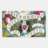 Vriendschap, Liefde en Waarheid Rechthoekige Sticker (Voorkant)