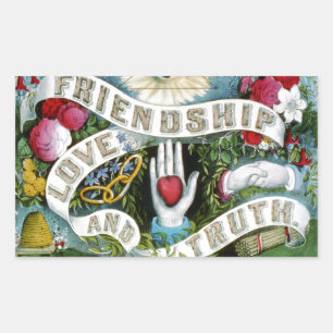 Vriendschap, Liefde en Waarheid Rechthoekige Sticker