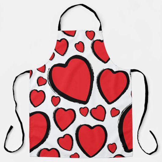 Vriendschap, liefde Valentijnsdag met hartjes. Schort (Voorkant)