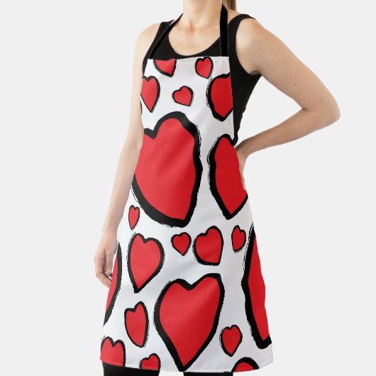 Vriendschap, liefde Valentijnsdag met hartjes. Schort (Insitu)