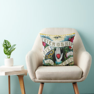Vriendschap Liefde Waarheid Banner met Harten Hand Kussen