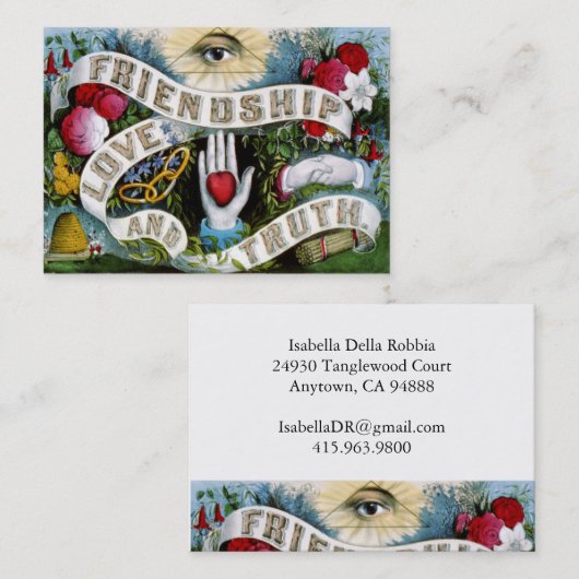 Vriendschap Liefde Waarheid Contactkaartje (Voorkant / Achterkant)