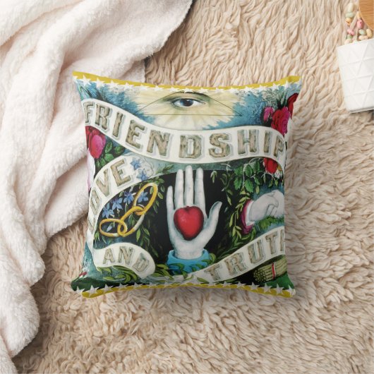 Vriendschap Liefde Waarheid Spandoek met Harten Ha Kussen (Deken)