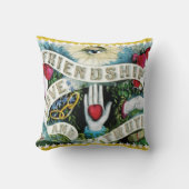 Vriendschap Liefde Waarheid Spandoek met Harten Ha Kussen (Voorkant)