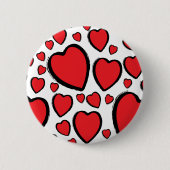 Vriendschap, Liwitijnsdag met hartjes. Ronde Button 5,7 Cm (Voorkant)