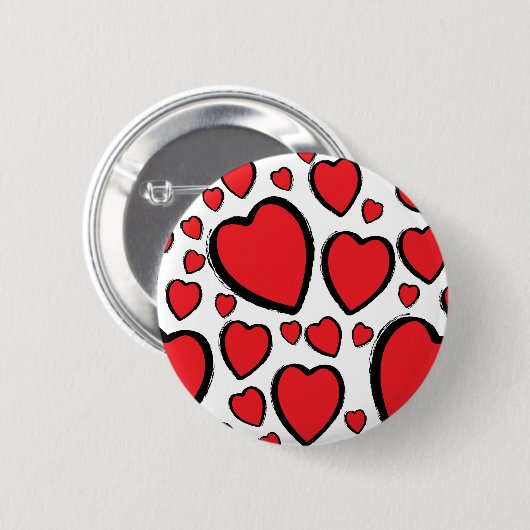 Vriendschap, Liwitijnsdag met hartjes. Ronde Button 5,7 Cm (Voorkant /achterkant)