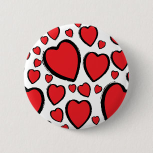 Vriendschap, Liwitijnsdag met hartjes. Ronde Button 5,7 Cm