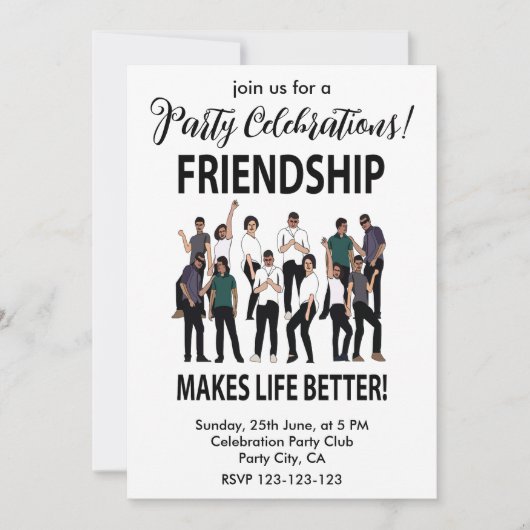 Vriendschap maakt het leven beter Vriendschap Part Kaart (Voorkant)