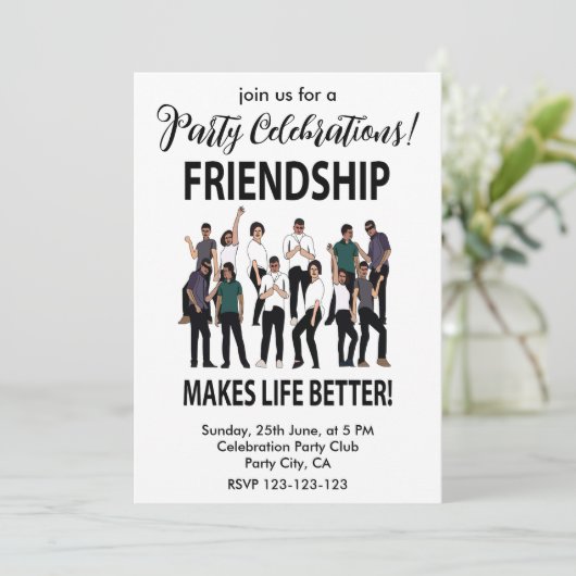 Vriendschap maakt het leven beter Vriendschap Part Kaart (Staand voorkant)
