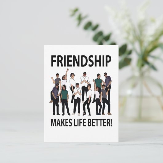 Vriendschap maakt het leven vriendschap briefkaart (Staand voorkant)