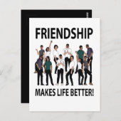 Vriendschap maakt het leven vriendschap briefkaart (Voorkant / Achterkant)