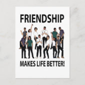 Vriendschap maakt het leven vriendschap briefkaart (Voorkant)