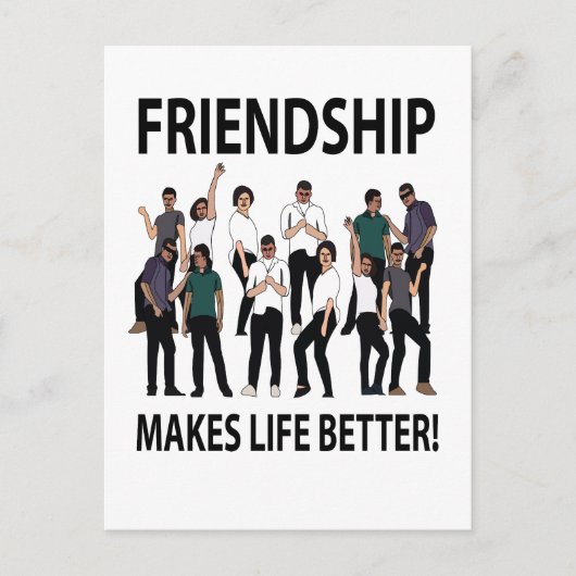 Vriendschap maakt het leven vriendschap briefkaart (Voorkant)