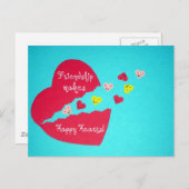 Vriendschap maakt vrolijke harten! briefkaart (Voorkant / Achterkant)