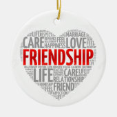VRIENDSCHAP/MERRY CHRISTMAS AAN DE ANDERE ZIJDE KERAMISCH ORNAMENT (Voorkant)