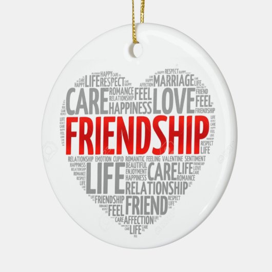 VRIENDSCHAP/MERRY CHRISTMAS AAN DE ANDERE ZIJDE KERAMISCH ORNAMENT (Links)