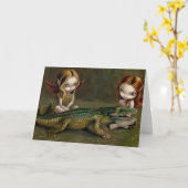 "Vriendschap met een alligator" Wenskaart Kaart (Gele Bloem)