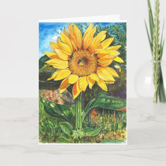 Vriendschap met een zonnebloem kaart (Voorkant)