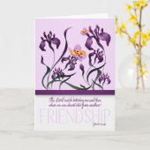 Vriendschap met Genesis 31 Bijbelverse en Paars Kaart (Gele Bloem)